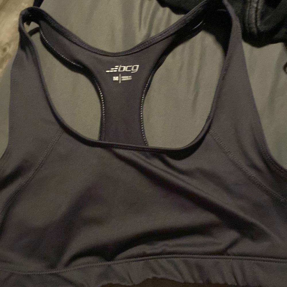 Grey BCG sports bra.